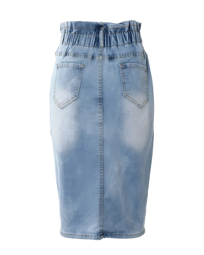 Sheath Sexy Summer Autumn Fashion Button Fly High Waist Denim Skirt Women Slim Casual Skirt Jeans 240812
