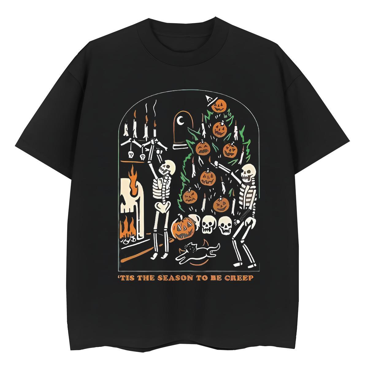 Brand T Shirt For Man halloween Short Sleeve Soft Street Anime 230g Cotton Men Tees 2024 Designer Tops Shirt
