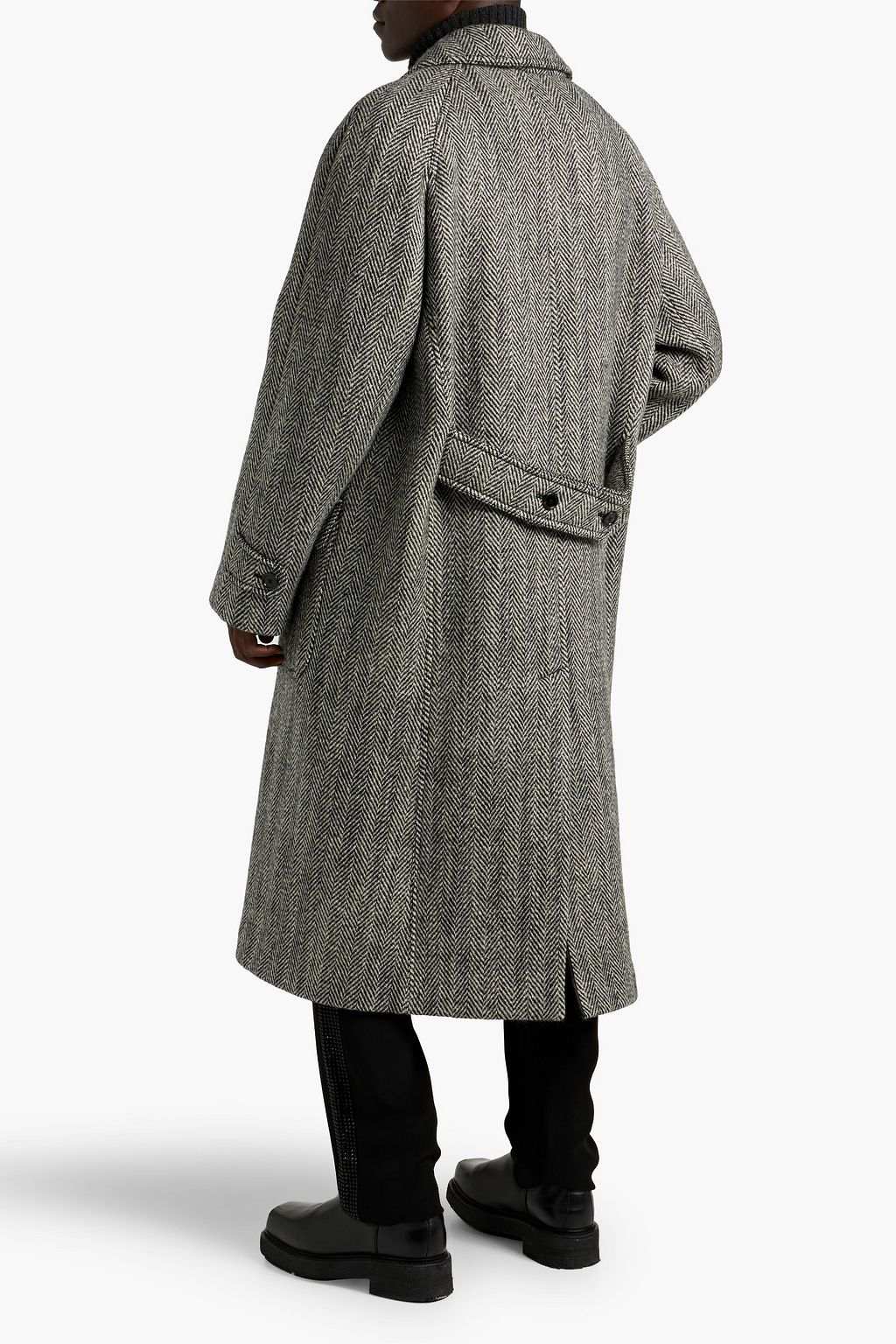 Stylish Men's Wool Blend Overcoat Notched Lapel Tailored Jacket Blazer Coat Autumn Winter Harringbone Windbreaker Custom Made Plus Size