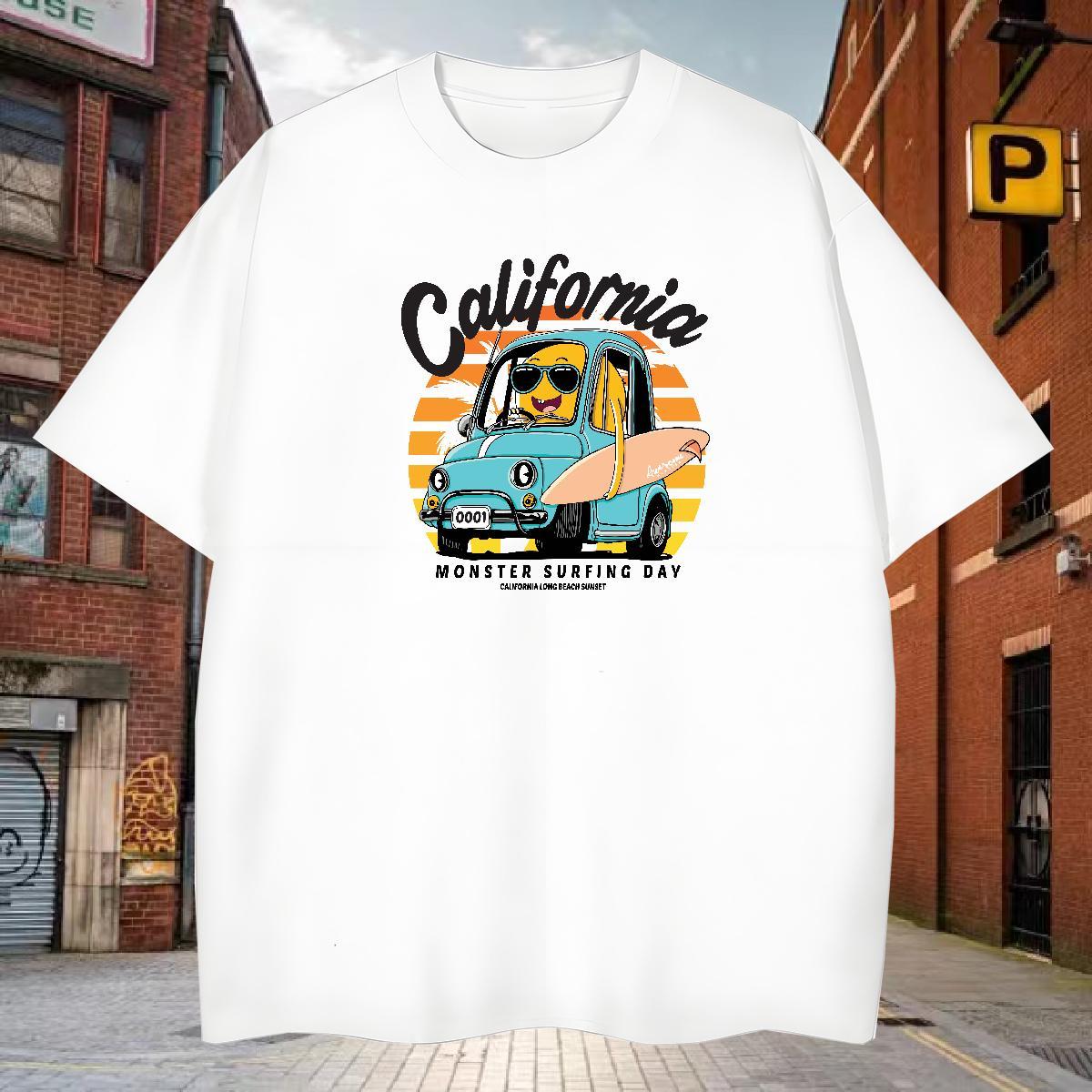 Mens T Shirts 230g Pure Cotton USA Summer Casual Round Neck Short Sleeve Asian Size Men Tees Customized Cool Design Tops