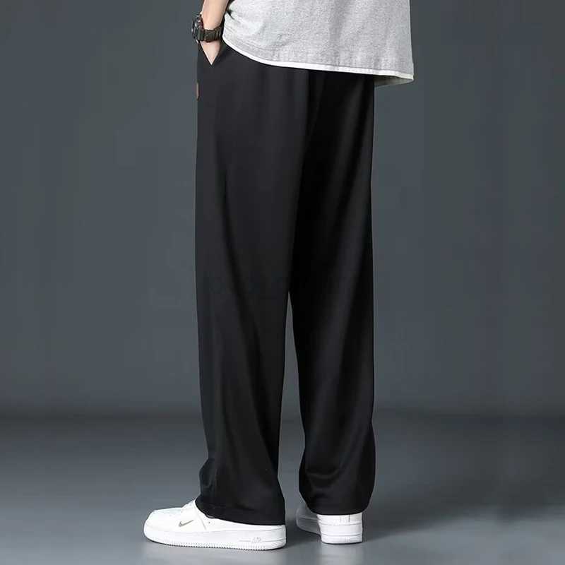 Mens high street trendy Instagram with trendy design sense niche cropped pants straight leg casual pantsXJ240813