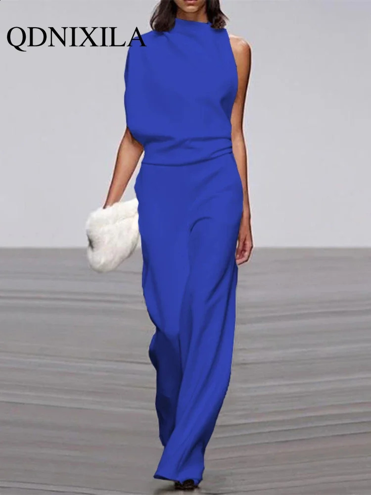 Spring Sexy Off Shoulder Party Jumpsuit Women Casual Wide Leg Playsuits Rompers Office Lady Fashion Overalls Jumpsuit Women 240813