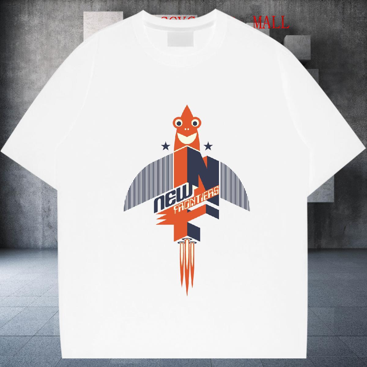 Loose Fit Men Tees Summer Casual 230g 100% Cotton Floral Print Crew Neck plane T Shirt For Man 2024 Designer Top Tees
