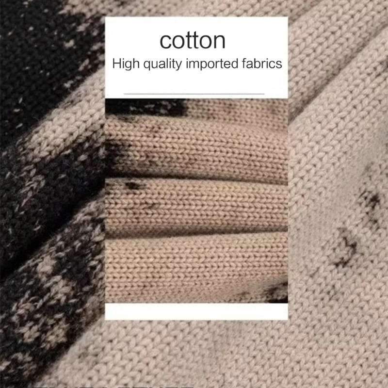 Men Women Harajuku Long Sleeve Tie-Dye Metal Pins Ripped Hole Knitwear Sweater L5YB 240812