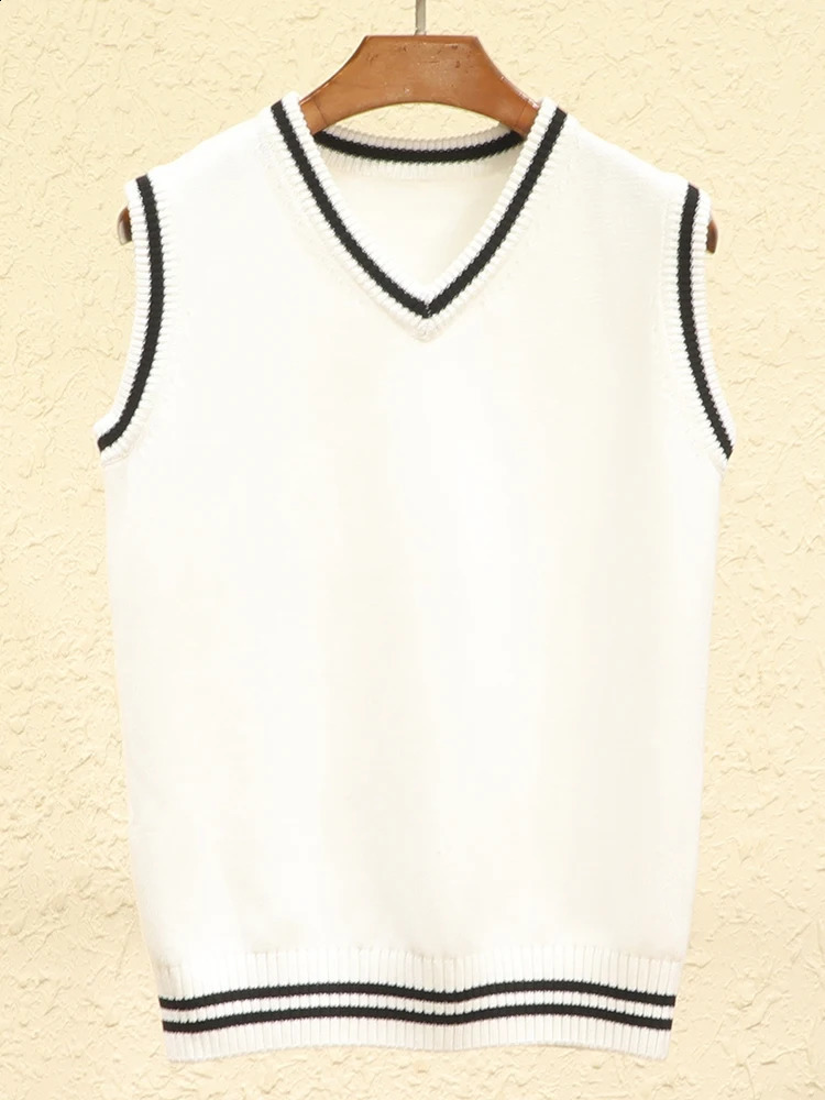 Tops Preppy Style Womens Vest Cropped Sweater Sweaters Clothing Blouse Pullover Warm Korean Padded Woman Female Sleeveless 240812