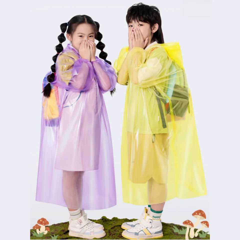 5 Pcs Disposable Rain Ponchos for KidsRain Ponchos Family PackClear Kids PonchosIndividually Wrapped Y240810