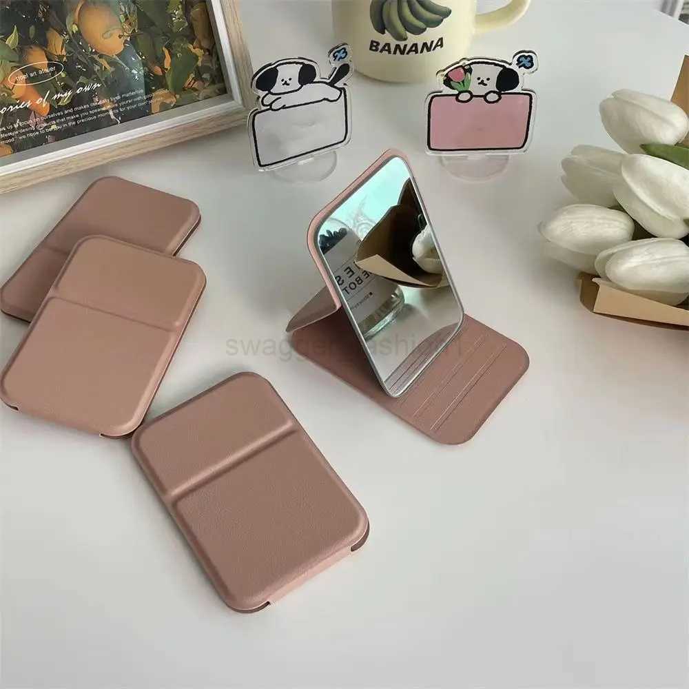 Portable Small Desktop Stand Mirror Delicate Hand-held Folding Make Up Mirror Personalised Unisex Compact Cosmetic MirrorXJ240813