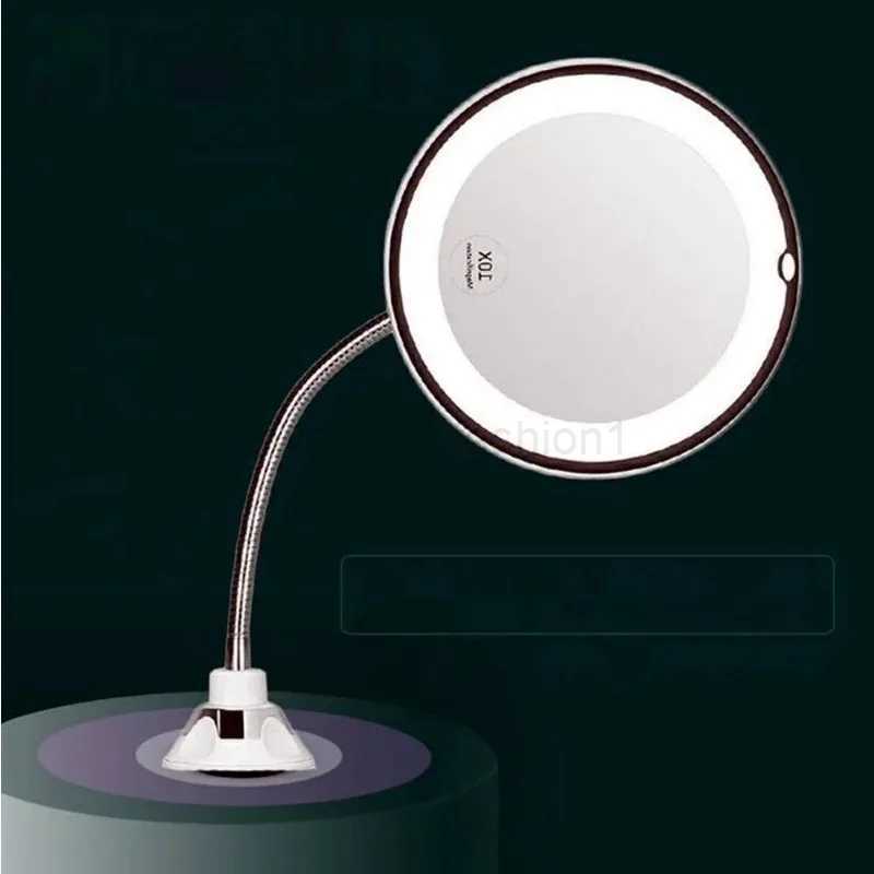 Flexible Makeup Mirror 10X Magnifying Mirrors LED Lighted Touch Screen Vanity Mirror Portable Dressing Table Cosmetic MirrorsXJ240813