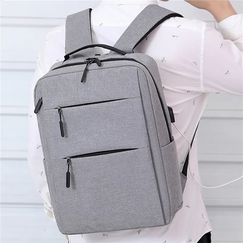 mens backpack multifunctional waterproof bag business laptop USB charging nylon casual Rucksack 240813