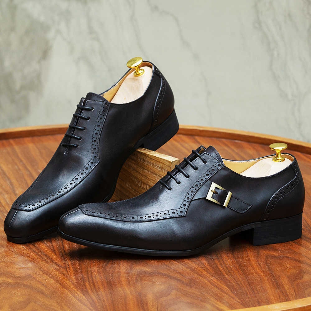 CMM Mens Leather Shoes Leather Business Office Wedding Shoes Oxford Shoes Mens Bullock Formal Dress Highend Casual Mens Shoes