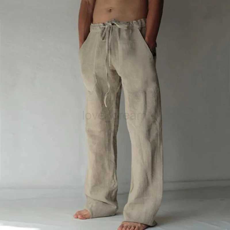 Mens Cotton Linen Casual Pants Male Shorts Pants Breathable Trousers Fitness Streetwear for Men Clothing Jogging Autumn SummerXJ240813
