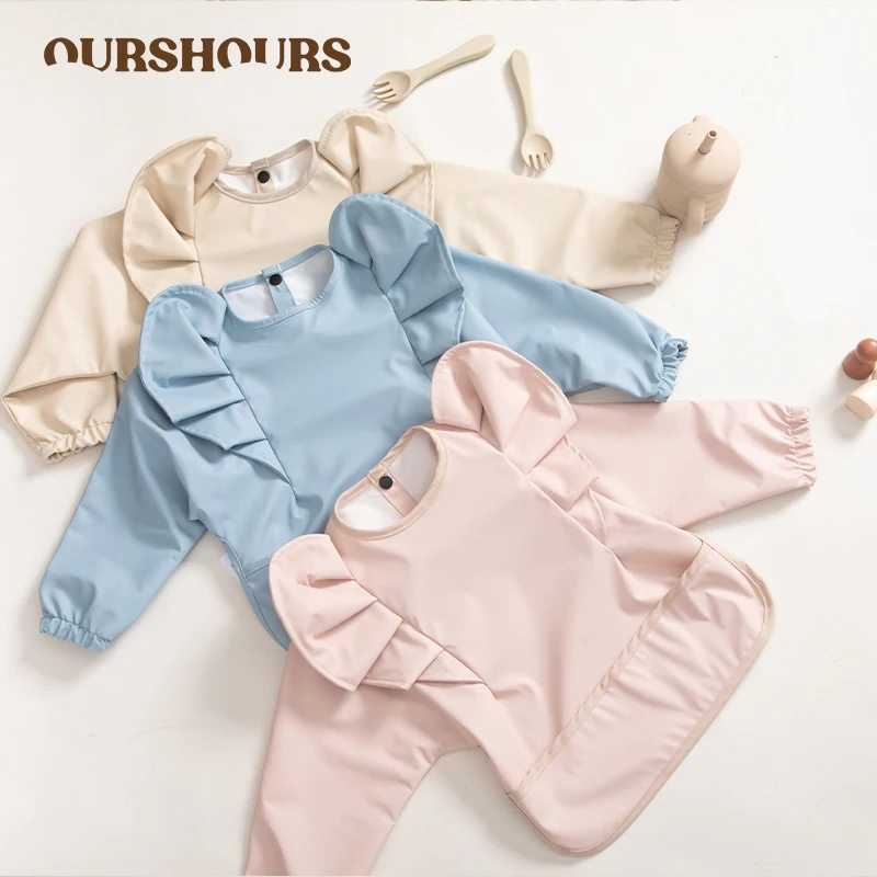 Bibs Burp Cloths Waterproof Baby Bibs Angel Wings Newborn Feeding Bib Kids Long Sleeve Art Smock Anti-dirty Dinning Apron with Pocket Baby StuffL4812