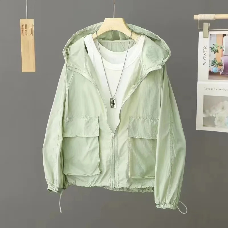 Women Sunscreen Coat Loose Large Size Breathable SunProtective Clothing Jacket Fashion Outdoor Thin QuickDrying Top Female 240812