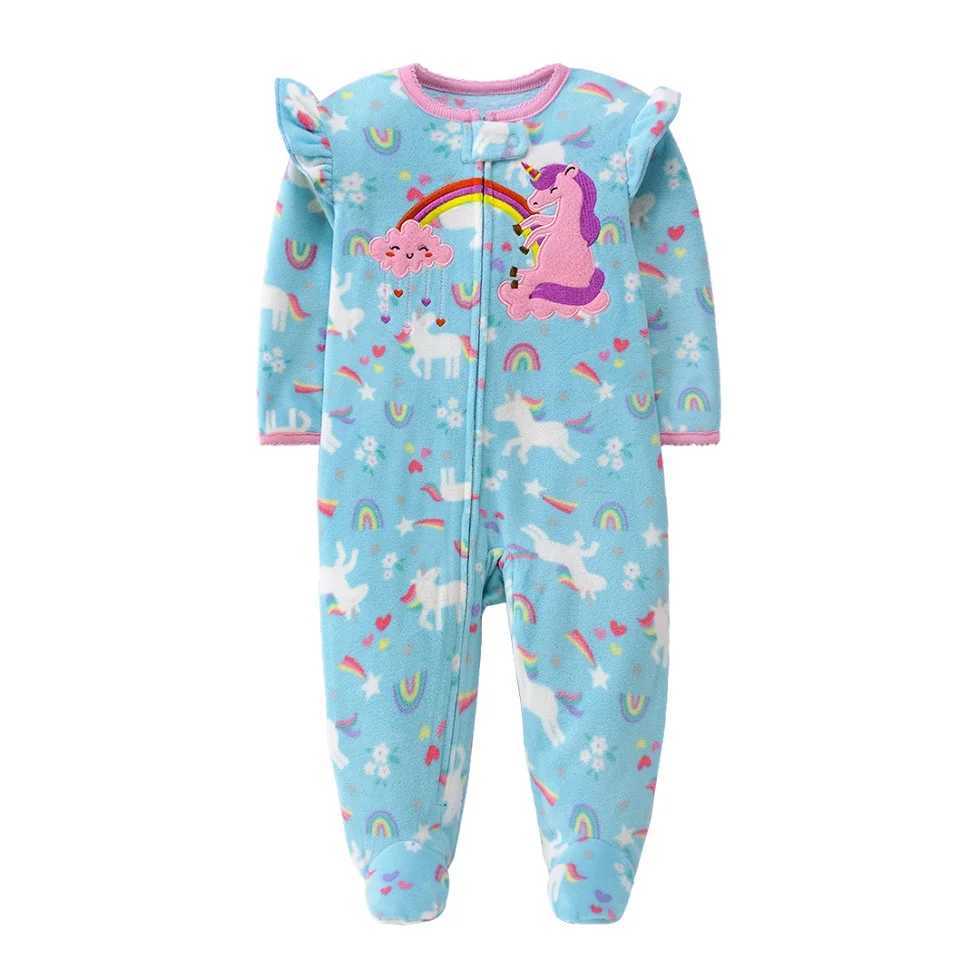 Newborn baby jumpsuit winter spring wool warm animal baby boy girl sleepwear animal full body baby jumpsuit 0-12 months W240812