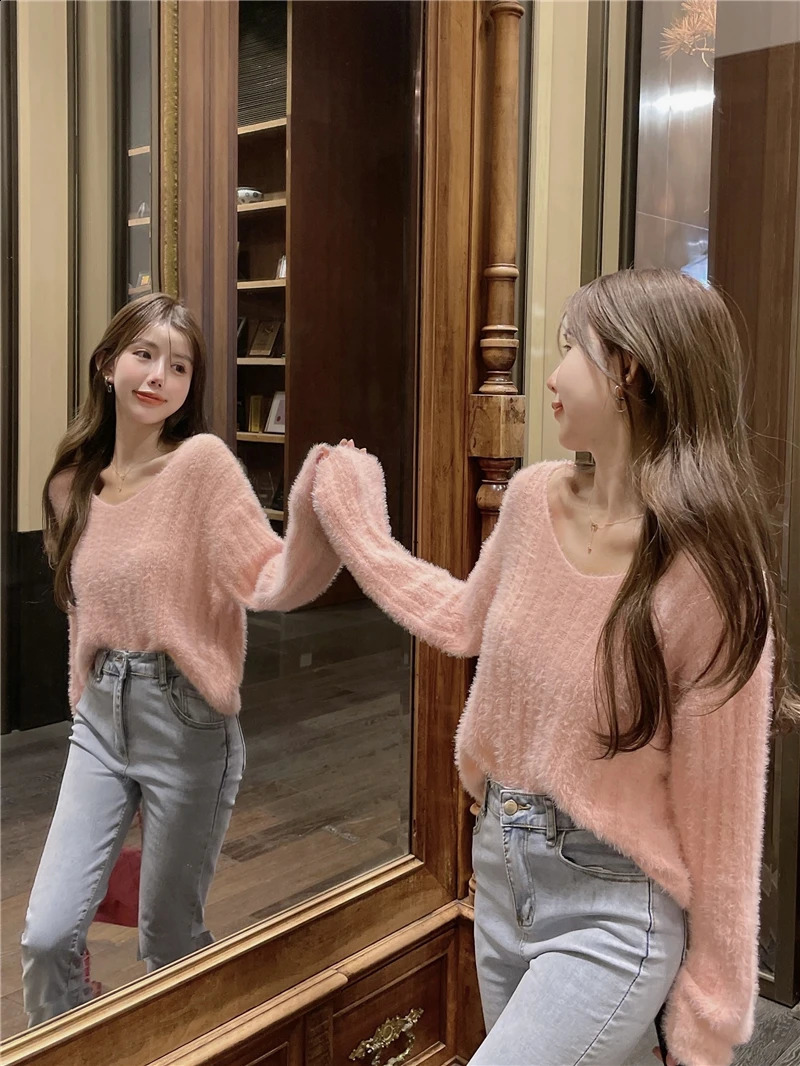 Sweaters Women Loose-fitting Preppy Style Solid Ulzzang Light Soft Autumn All-match Knitting Casual Mujer Clothes Pullovers Cozy 240812