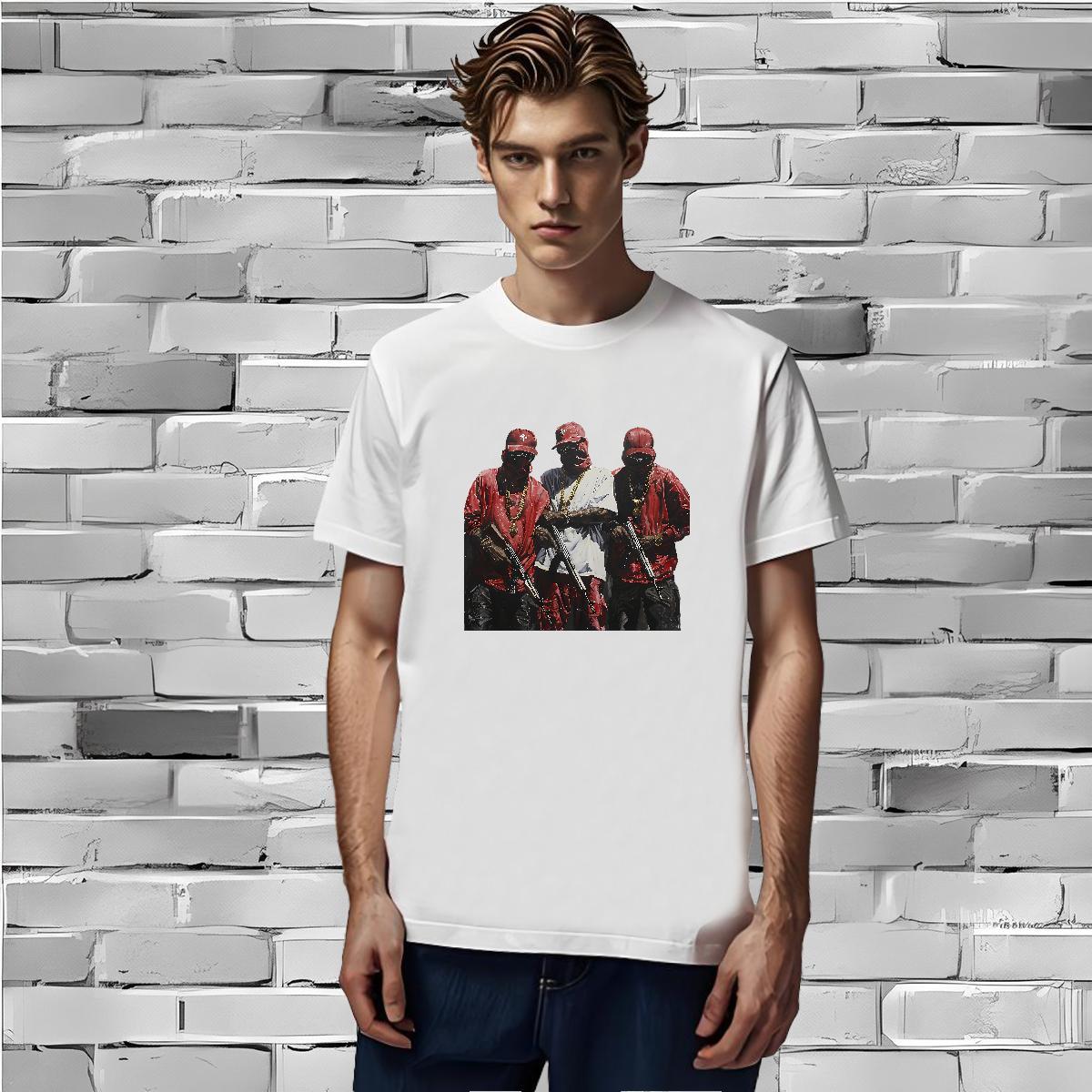 Men T Shirts 230g Cotton person Home Outdoor Breathable Anime Print Men Tees Fashion New Loose Fit Clothes