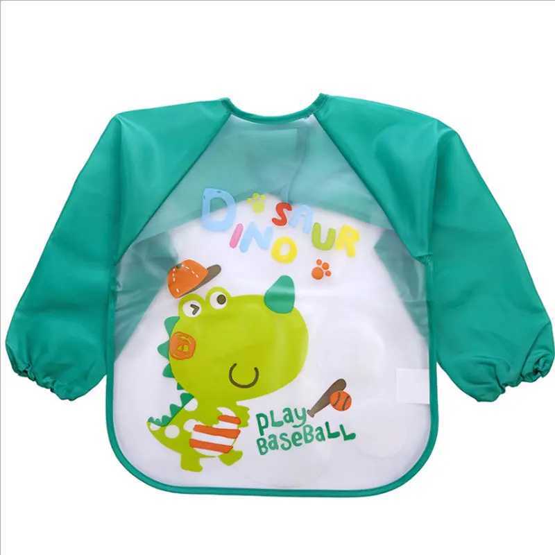 Bibs Burp Cloths Waterproof Baby Feeding Bibs Full Sleeved Apron Children Toddler Smock Burp Painting Drawing Eating Clothing for Kids 0-4 YearsL4812