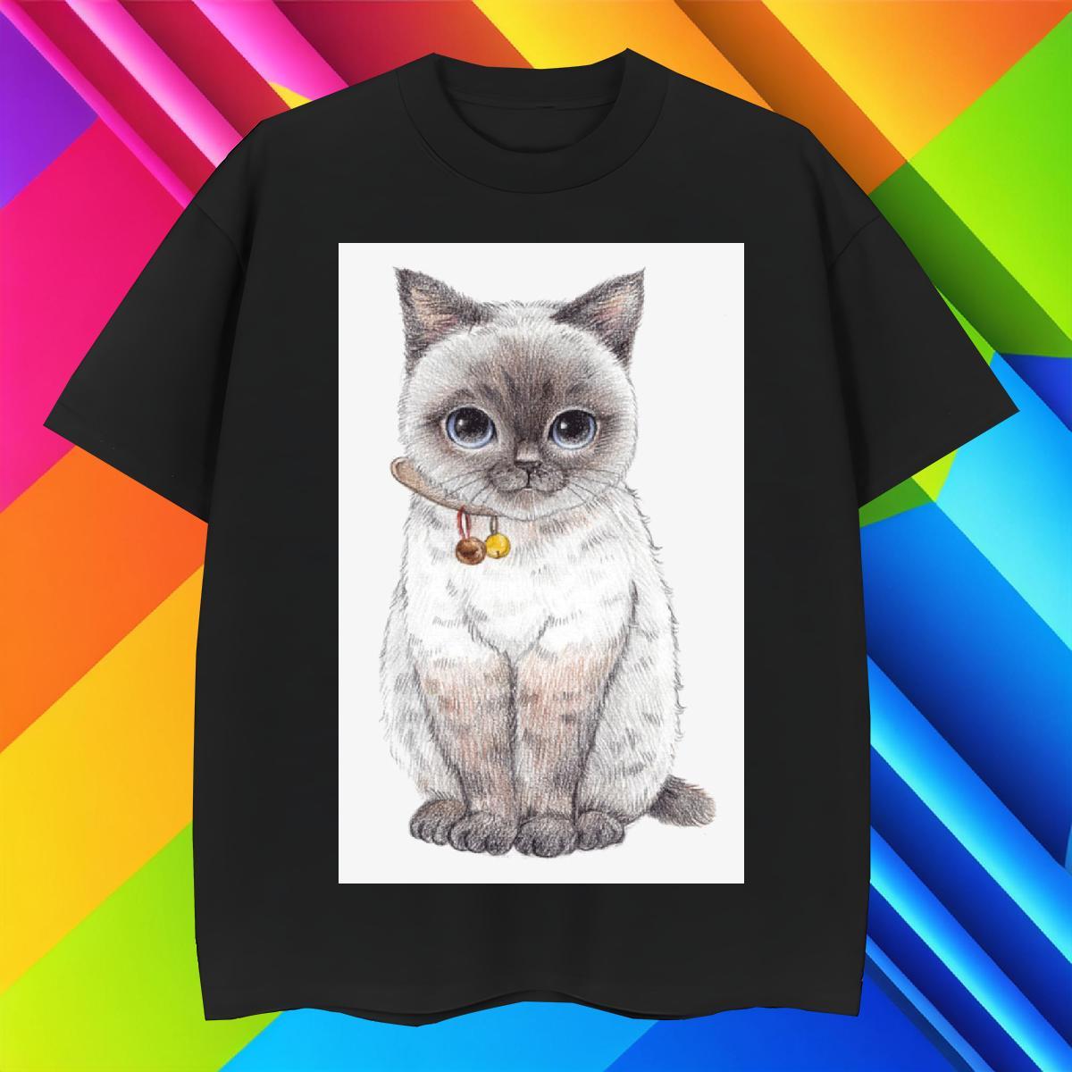 Unisex T Shirts Men cat Crew Neck Breathable Casual Custom Big Size 230g Pure Cotton Men Tops Tees 2024 New Tops Shirt