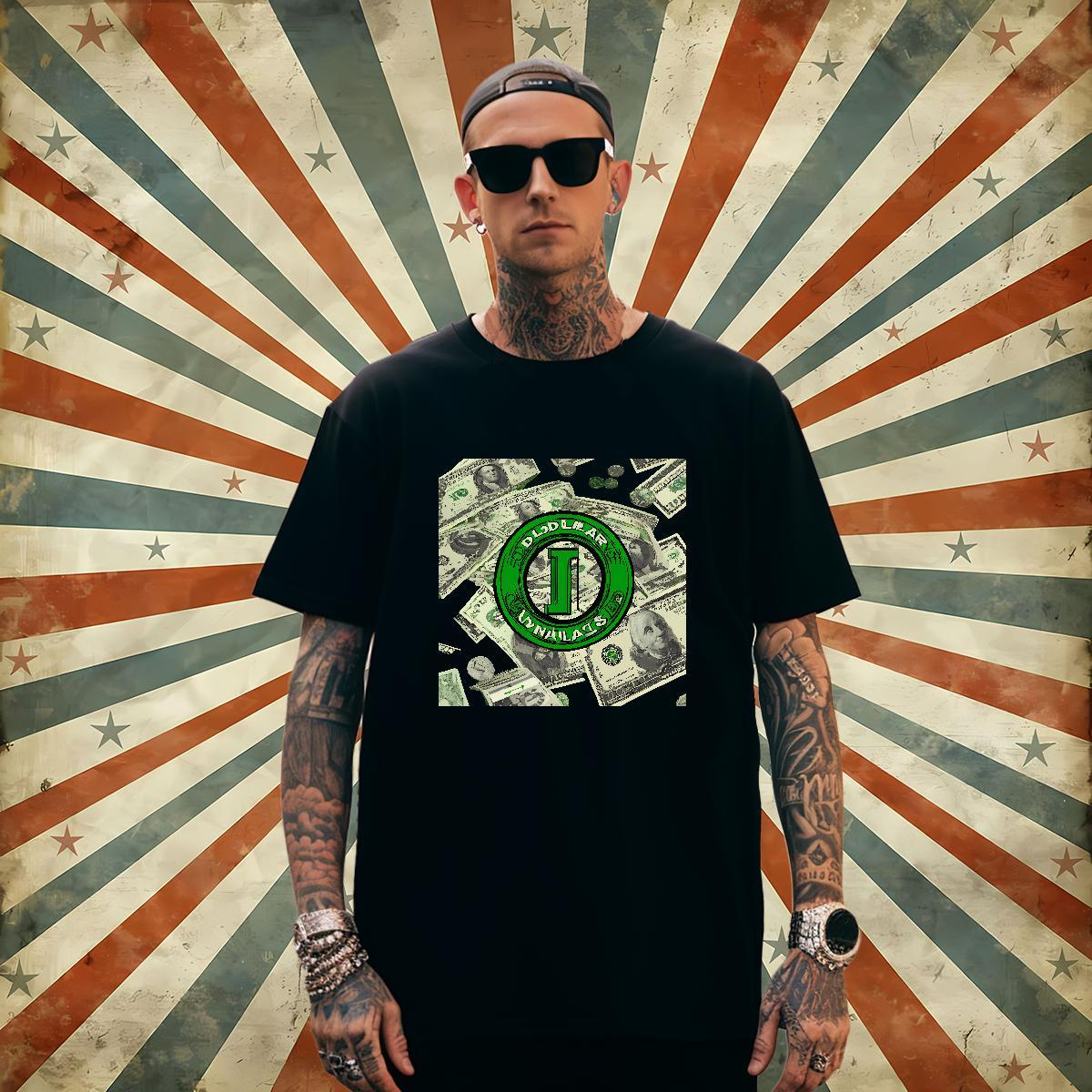 Free Shipping dollar T-Shirts for Men Street Wear Men Clothes T-Shirt 230g 100% Cotton Designer Breathable Short Sleeve Black White Tops Tees
