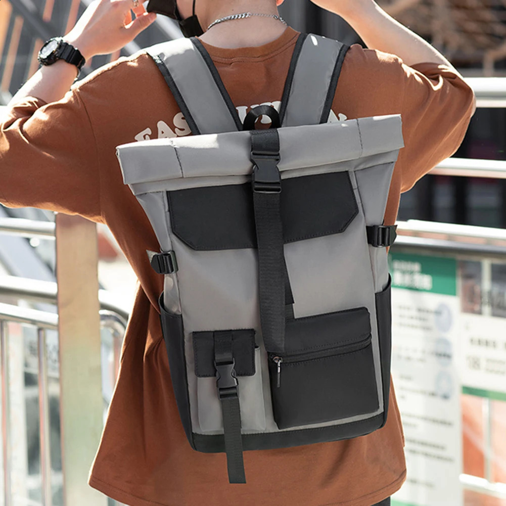 Waterproof travel backpack large capacity mens business laptop roll up bag for outdoor and camping 240813