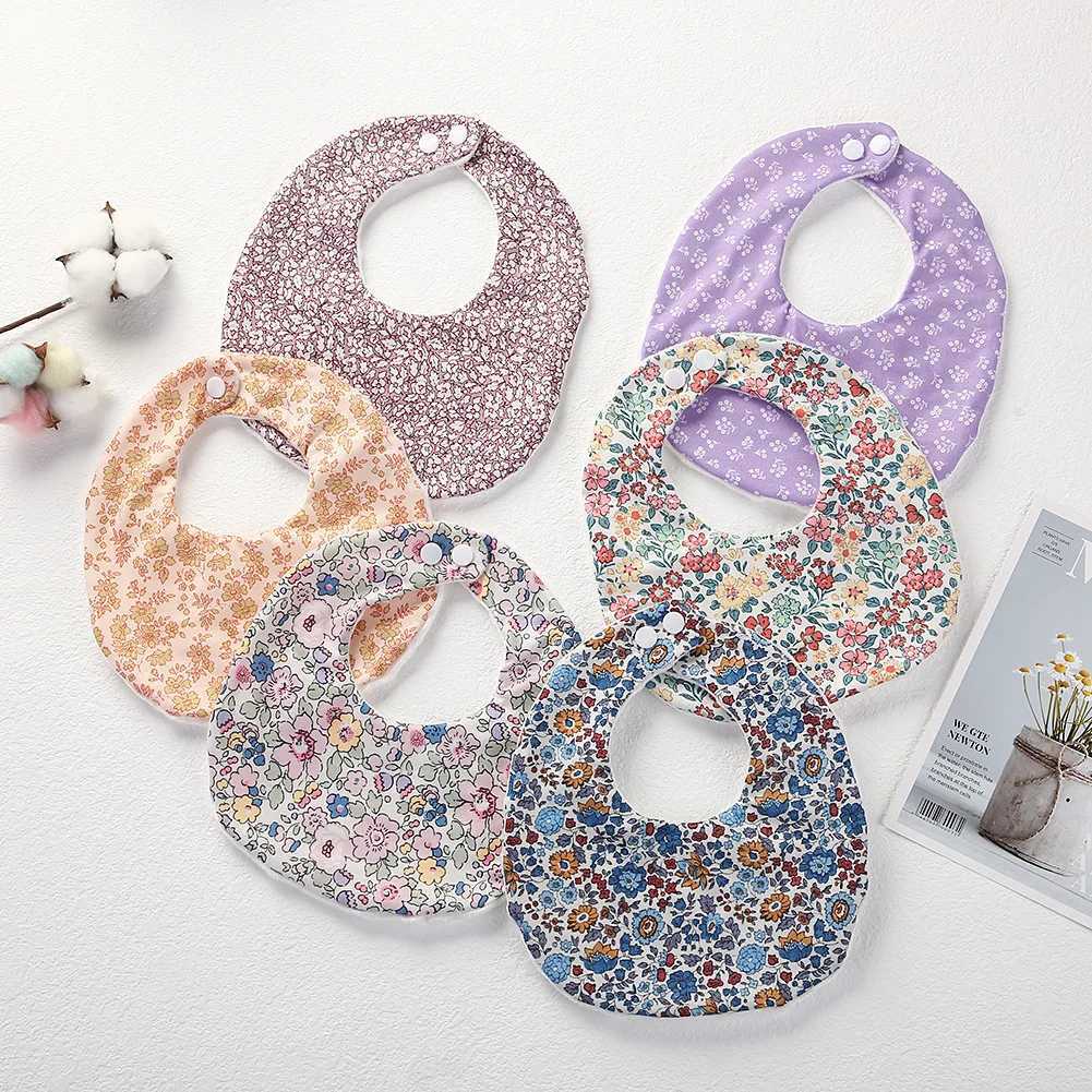 Bibs Burp Cloths Baby Bibs Infant Double sided Cotton Bib Newborn Retro Print Feeding Saliva Towel Bandana Burp Cloth For Boy Girl Soft Drool BibL4812
