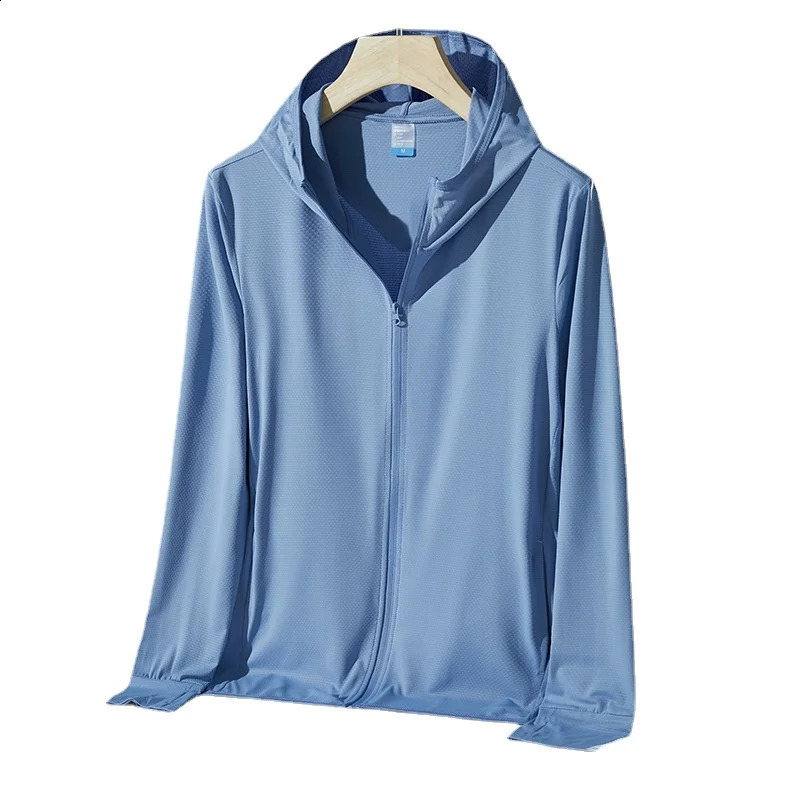 Summer outdoor quick drying thin jacket for men hiking fishing cycling hooded sports windproof ultra light 240812