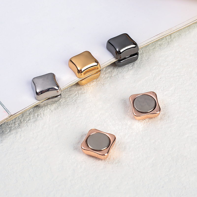 Headscarf fixed square magnetic buckle collar clip magnetic suction buckle brooch silk scarf anti glare magnetic buckle