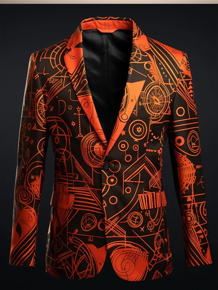 Color Pattern Mens Fashion Art Trend Outdoor Casual Dress Party Top 240812