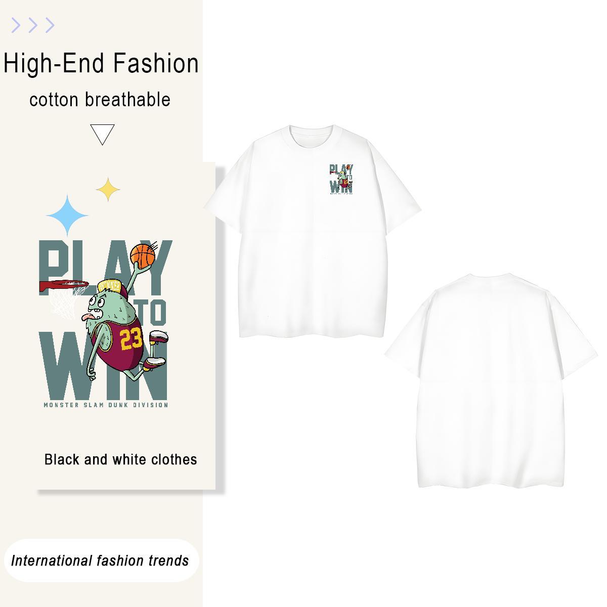 T shirt 100% Cotton 230g USA Daily Outfit Crew Neck Breathable Black White Men Tees 2024 DIY Brand Wear
