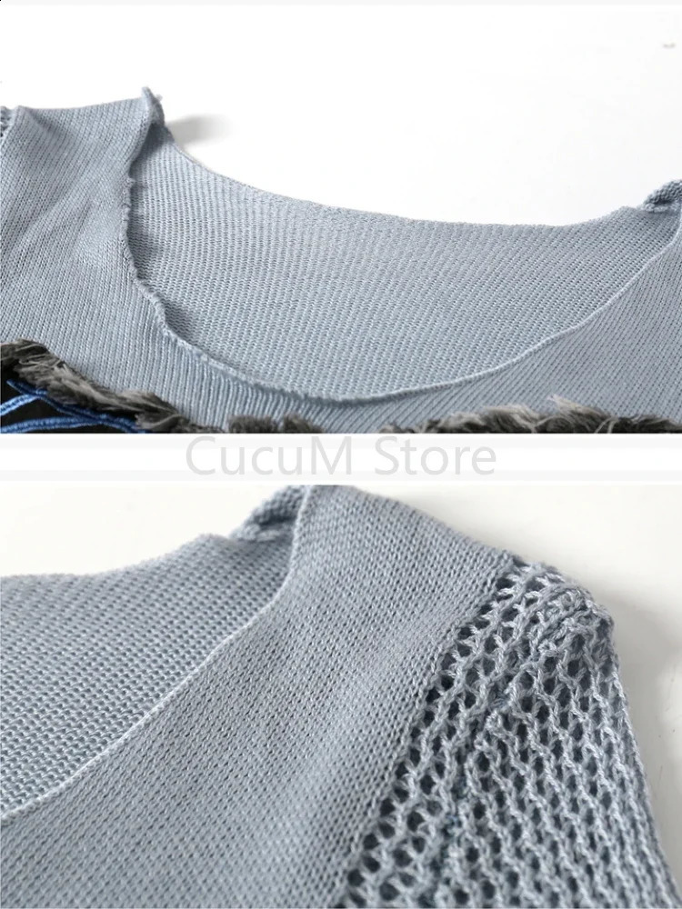 Women Pullover Knitted Sweater Harajuku 90s Aesthetic Y2k Long Sleeves Sweaters Fashion Vintage 2000s Clothes Autumn 240812