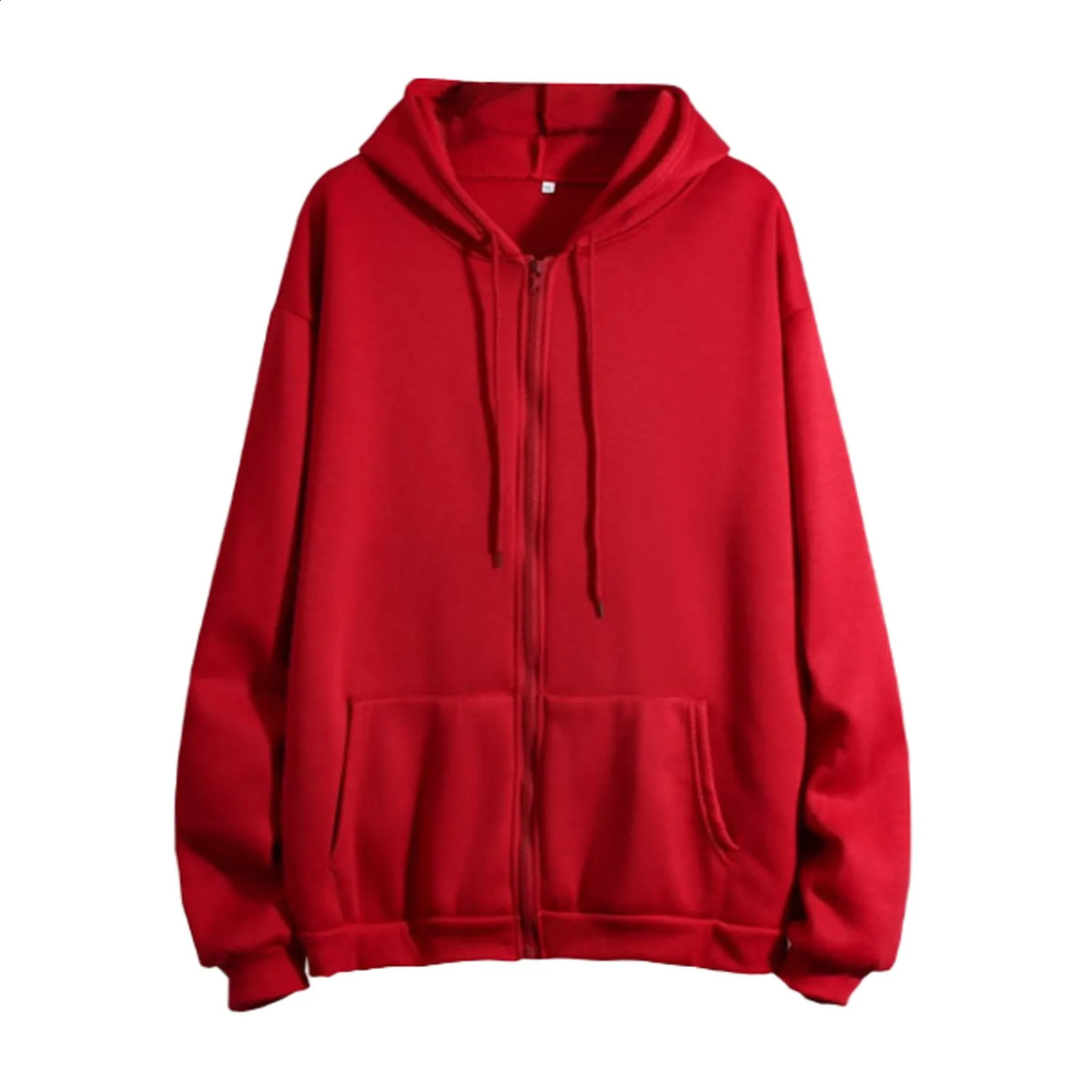 Zip Up Hooded Sweatshirt Loose Women Hoodies Casual Solid Color Harajuku Korean Loose Couple Hoodie Jacket Coat Streetwear 240812