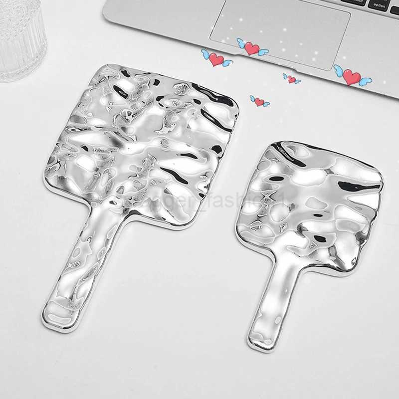 Liquid Shape Square Mirror Mini Hand-Held Desktop Cosmetic Portable Makeup Mirror Travel Retro Style Beauty Mirror For HandbagXJ240813