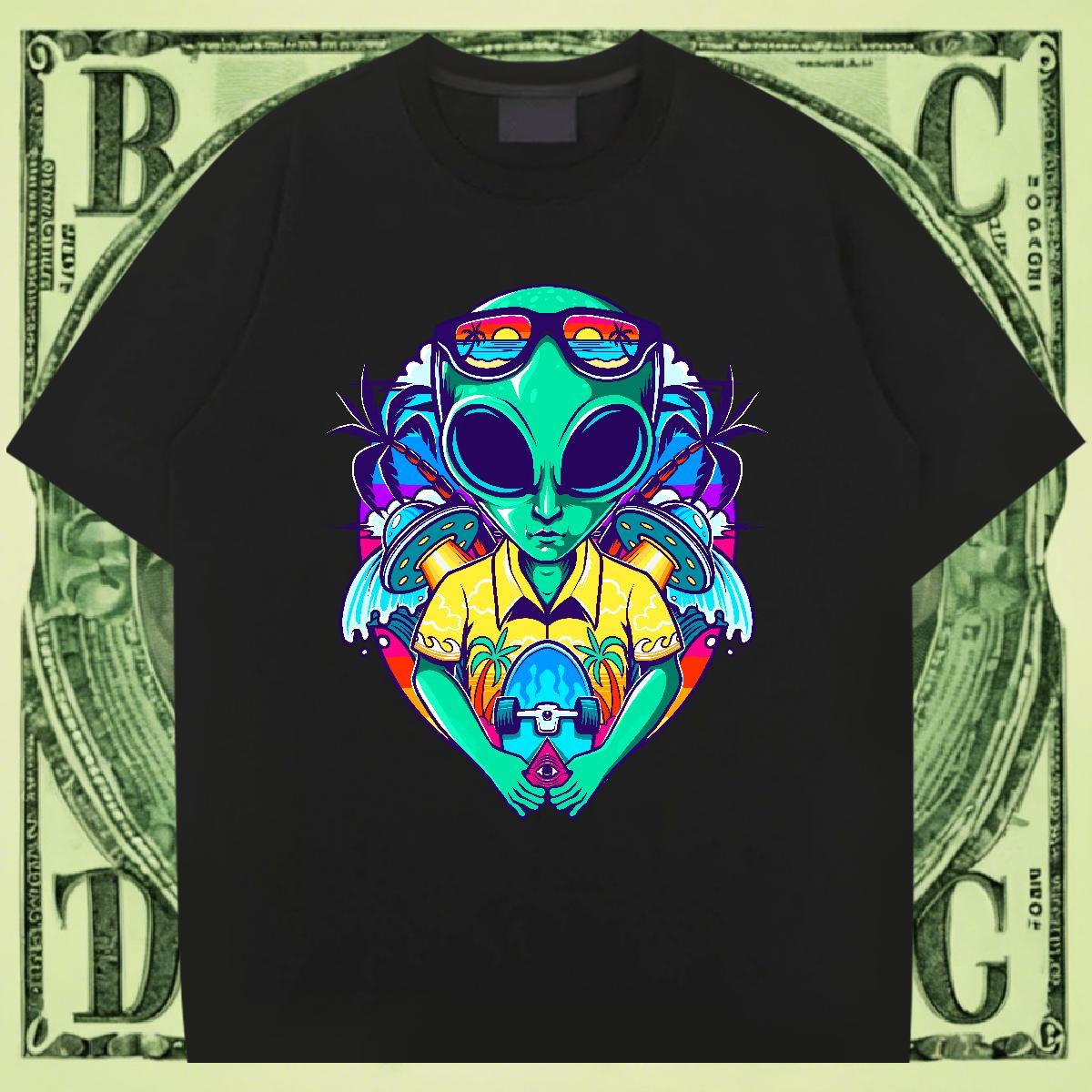 Designer Tshirt for Man Woman Home Outdoor 230g Pure Cotton Anime Print Breathable Crew Neck ET T-Shirts 2024 Tees Shirts