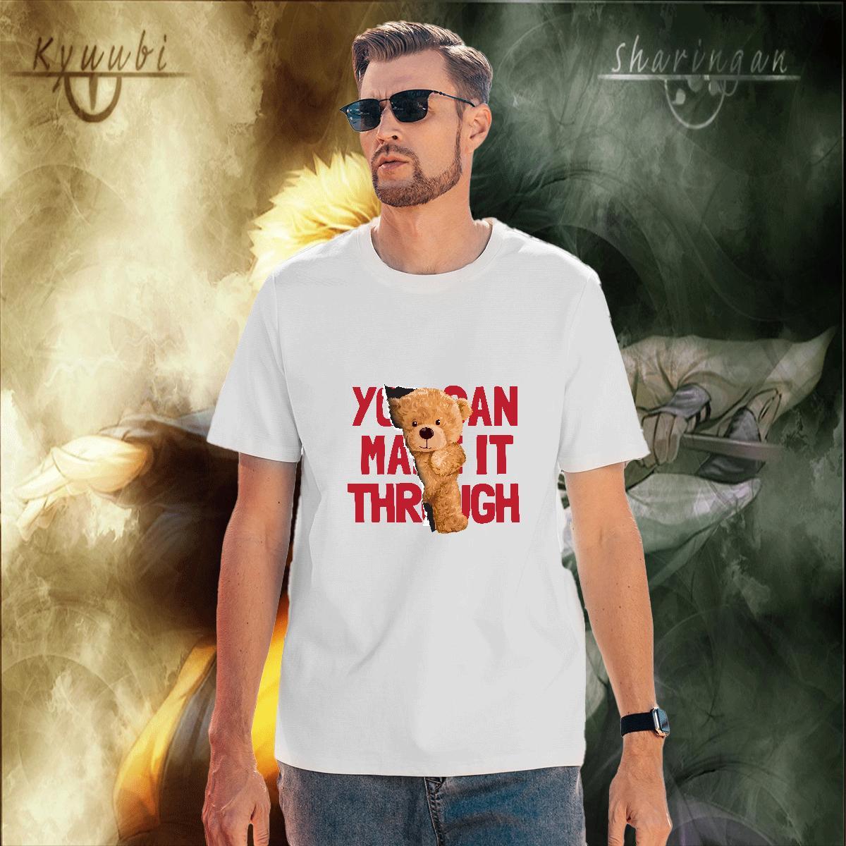 Unisex bear T Shirts Men Daily Wear Men Clothes T-Shirt 230g 100% Cotton Custom Crew Neck Custom Big Size Tee Shirt