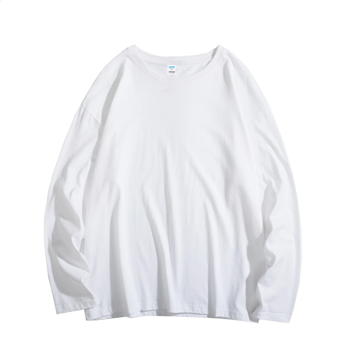 Privathinker Cotton Long Sleeved Men T-shirt Drop Shoulder Basic Oversized Shirts Korean Style Loose Tops Male Casual Tees 240812