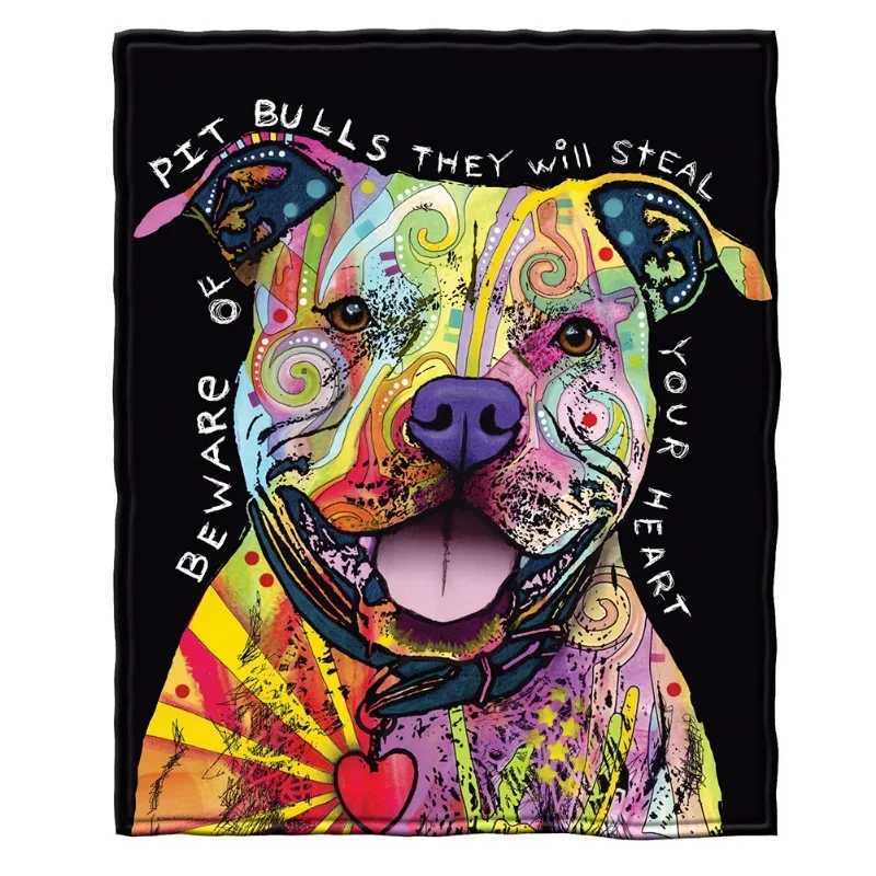 English Bulldog Pattern Throw Blanket Lightweight Funny Thin Coral Home Office WinterXJ240813