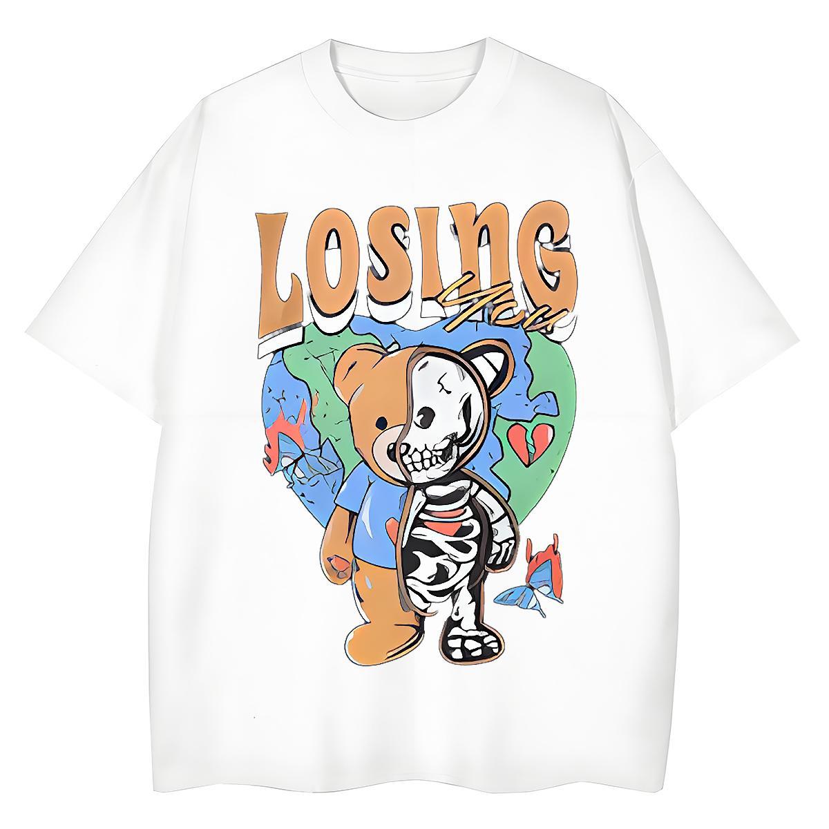High Quality T-Shirts bear Breathable Crew Neck Street Wear Oversized 3XL 4XL 230g Pure Cotton Men Tshirts Custom Tees Shirts