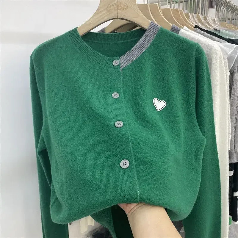 Mens knitted cardigan womens patch long sleeved bottom Western style loose sweater coat spring and summer 240812