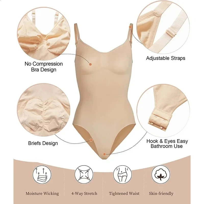 Fajas Colombians Thong Tight Clothes Seamless Body Shaping Womens Waist Trainer Flat Abdomen Control Weight Loss Underwear 240812