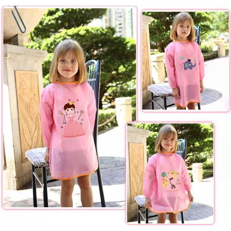 Bibs Burp Cloths Kids Waterproof Long Sleeve Apron Children Painting Drawing Art Aprons Smock Bib Learning Education Interesting Painting ApronL4812