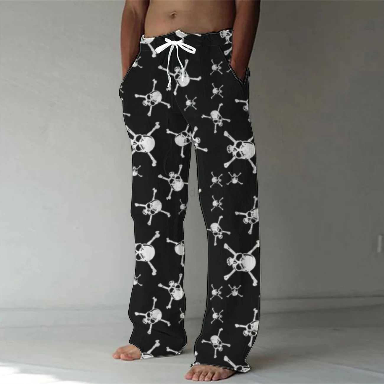 Spring/Summer 2023 Fashion 3D Digital Printing Mens Bamboo Cotton Pants Street Hip Hop Beach Leisure Quick Dry Dance Yoga PantsXJ240813