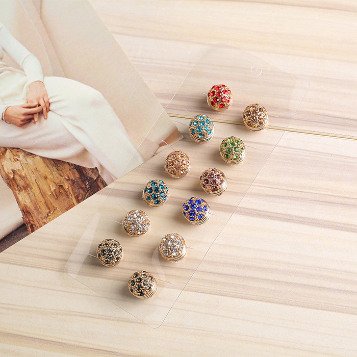Alloy inlaid diamond magnetic buckle scarf buckle collar clip magnetic suction buckle brooch scarf shawl fixed anti light magnetic buckle