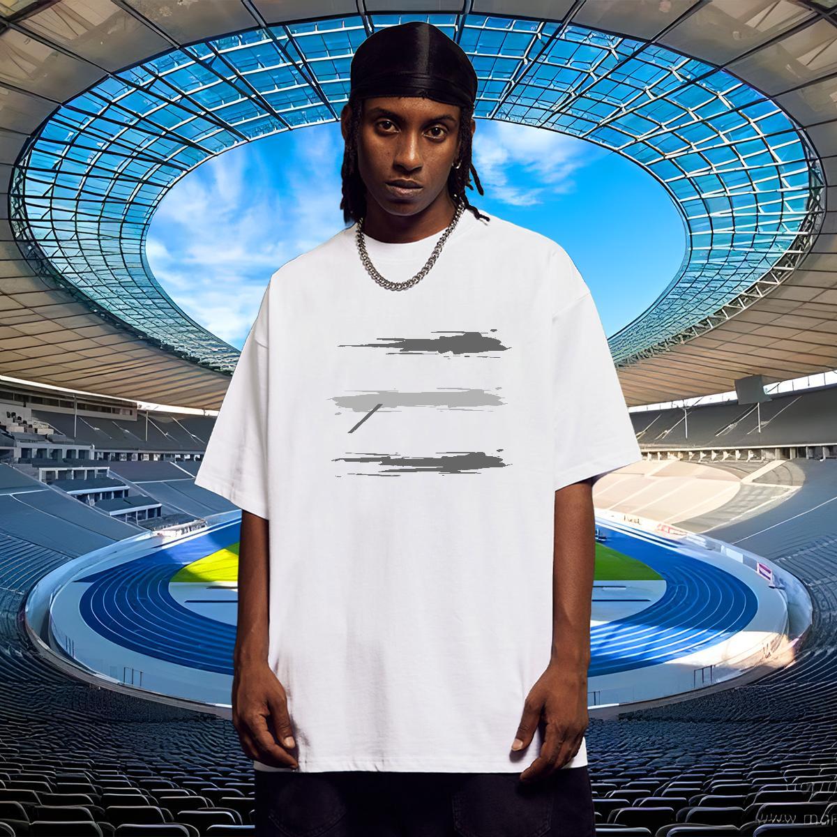 Free Shipping Mens Tshirts Sport 100% Cotton 230g Custom Cartoon Pure Cotton letter T shirt Fashion Tops Tees