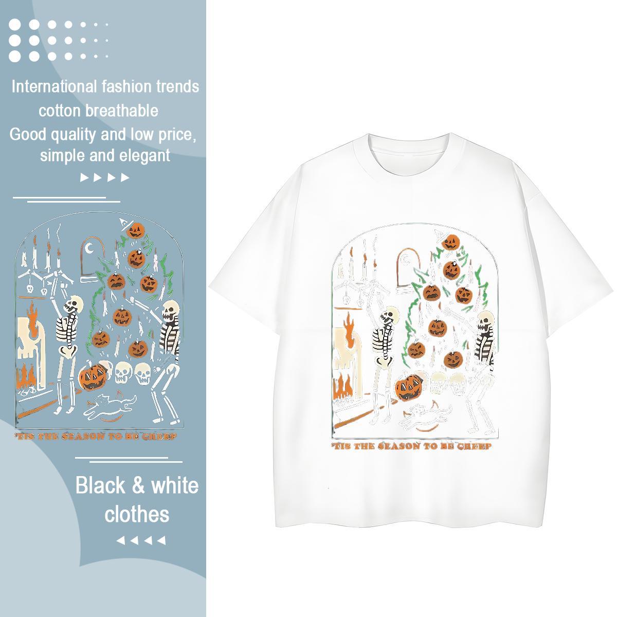 Brand T Shirt For Man halloween Short Sleeve Soft Street Anime 230g Cotton Men Tees 2024 Designer Tops Shirt