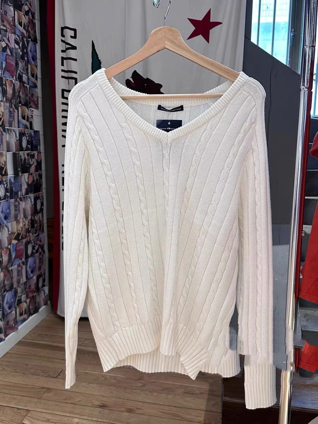 Twisted Flower Vintage Sweater Woman V-Neck Long Sleeve Pullover Preppy Style Casual Streetwear Jumper Sweaters Top Autumn Chic 240812