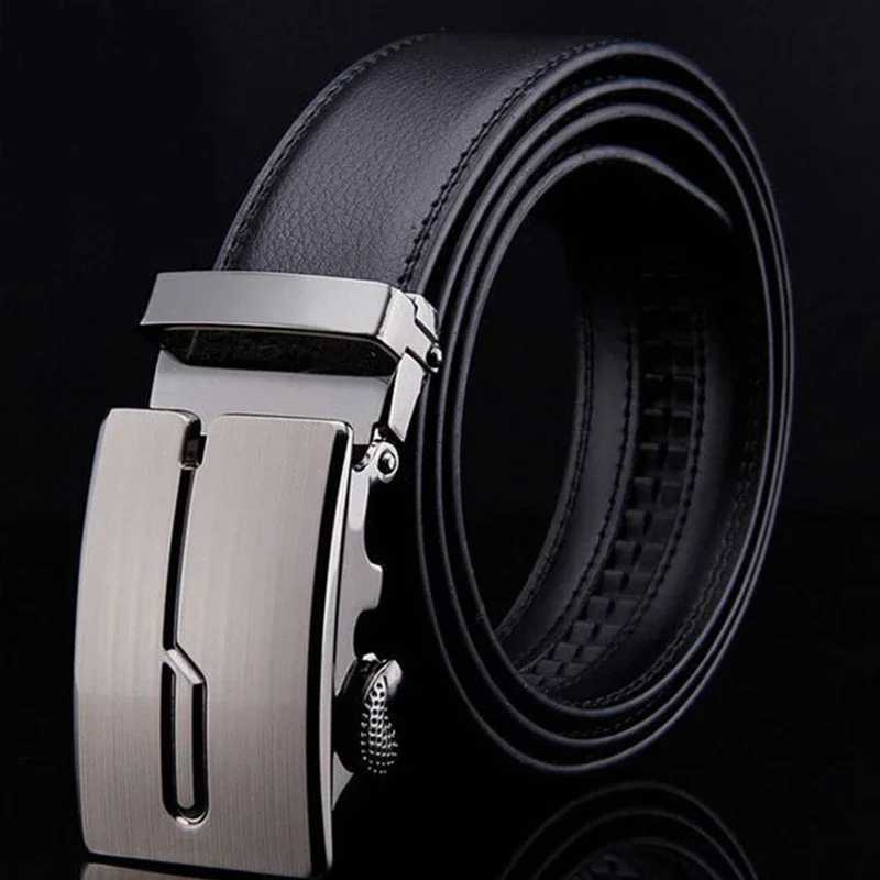 Mens Business Style Belt Black Pu Leather Belt Mens Belt Automatic Buckle Belt Mens High Quality Womens Belt W240807