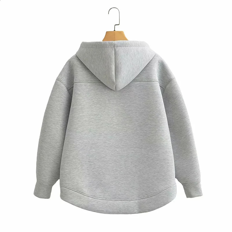 Womens Winter Vintage Hoodies Zipper Sweatshirts Fashion Long Sleeve Streetwear Parkas Female Outerwear Korean Clothes 240812
