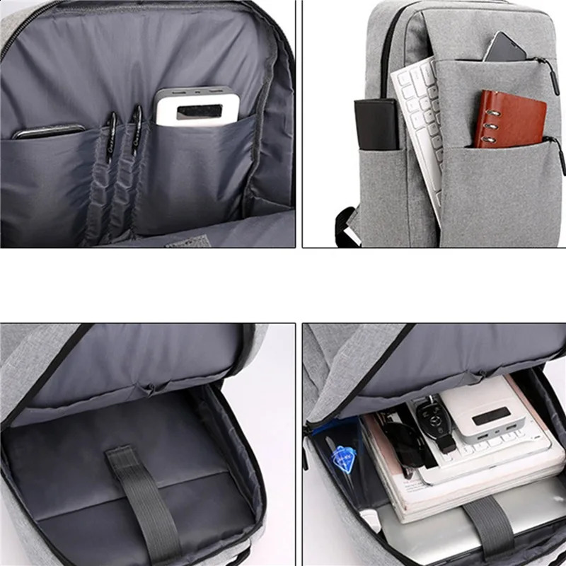 mens backpack multifunctional waterproof bag business laptop USB charging nylon casual Rucksack 240813