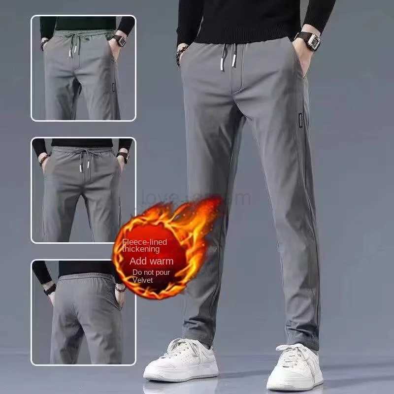Casual Jogger Pants Autumn And Winter Korean Version Slim Fit Straight Leg Mens Fashion Elastic Waisted Trendy Mens ClothingXJ240813