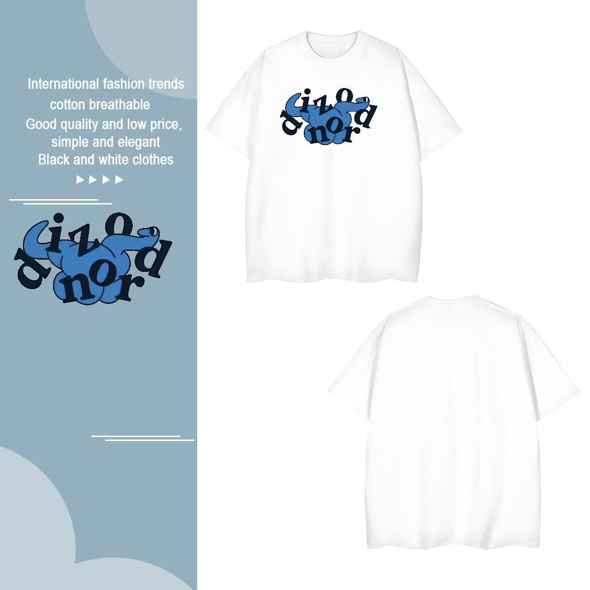 TOP Quality cartoon T shirt Casual Couples T Shirts 230g Pure Cotton Wholesale Short Sleeve O-Neck Custom Print Plus Size Tees Shirts